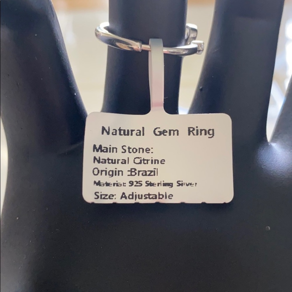 .925 Sterling silver Natural Citrine ring - Picture 4 of 5